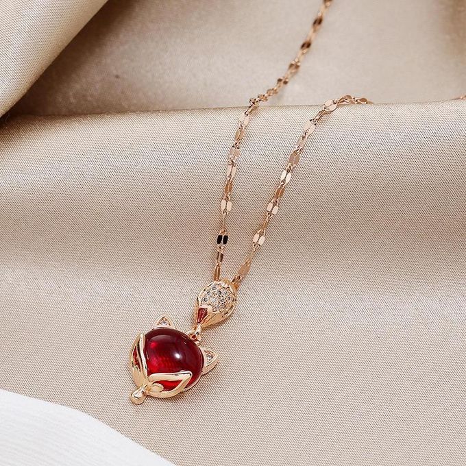 Rose Gold Fox Necklace